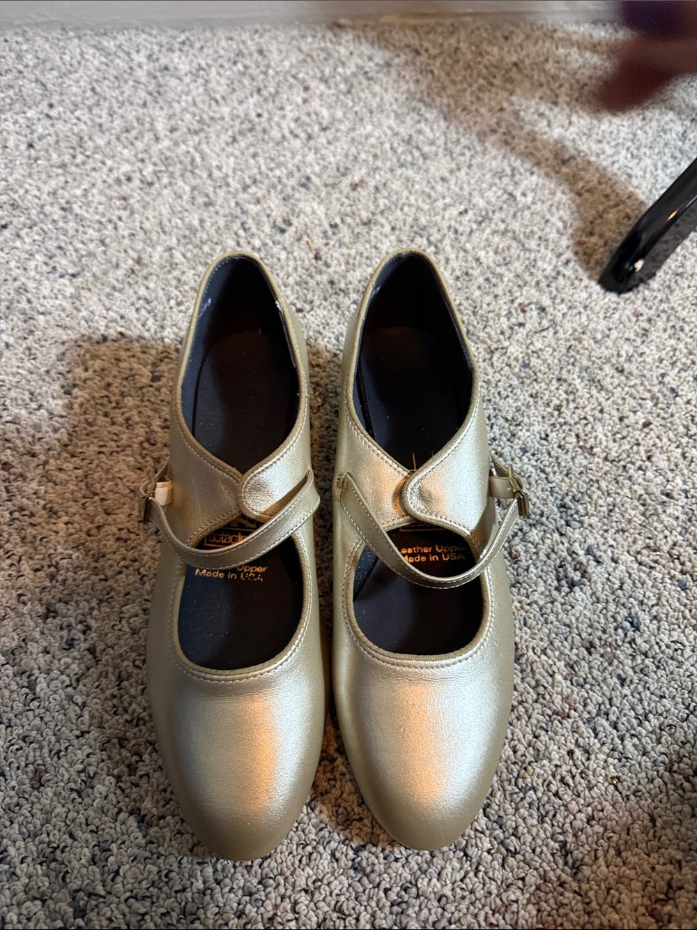 Tictactoes Ballroom Dance Classic Mary Jane Metallic Gold Leather Swing Shoes
